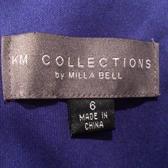 KM Collection sz 6 - Beautiful Royal Blue Shear Bodice Prom or Brides Maid Dress - Picture 8 of 10